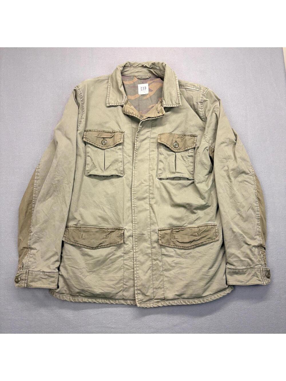 Vintage GAP Army Utility Jacket Camouflage Lining Size Large